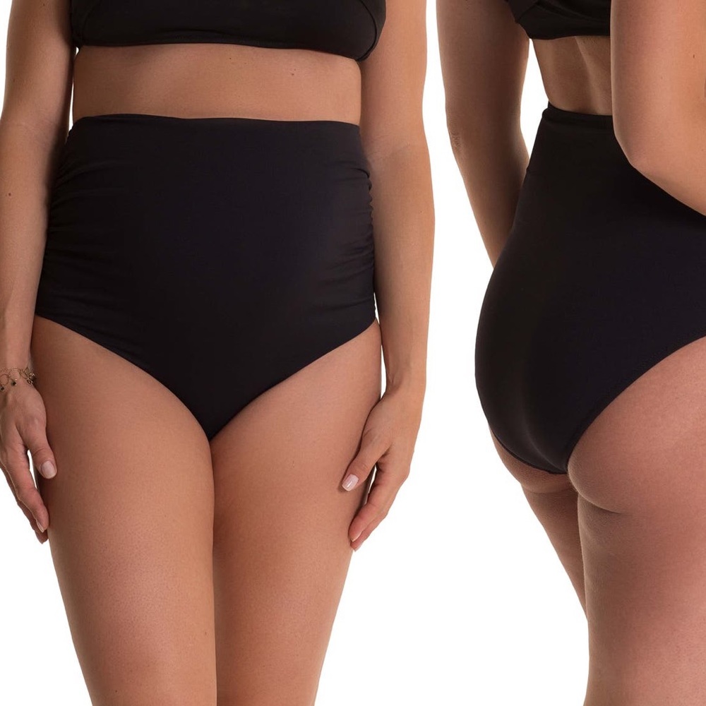 PEZ D’OR LUCIA HIGH WAIST MATERNITY BIKINI BOTTOM IN BLACK SIZE SMALL